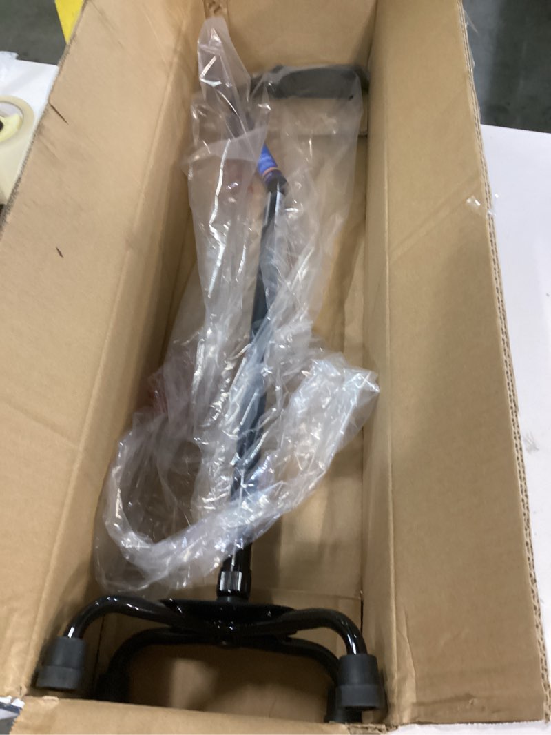 Condition photo showing New/Like New for medline aluminum quad cane with small base for balance, height adjustable 29" to 38", knee injuries, surgery recovery & mobility, lightweight walking aid for seniors & adults, 300 lb weight capacity