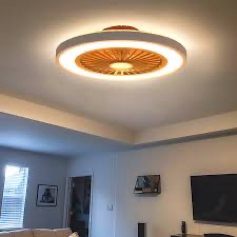 Kelman 22'' Flush Mount Ceiling Fan with Light and Remote, Dimmable, 1800K Nightlight/Backlight
