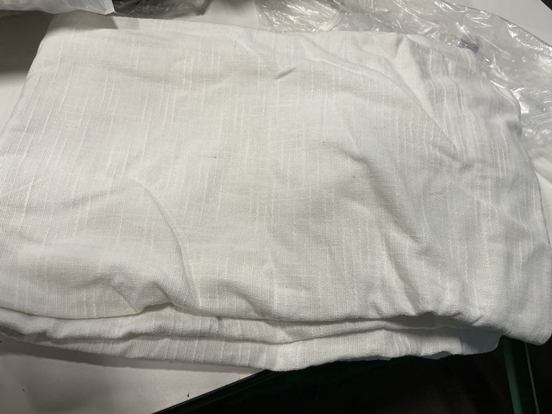 Condition photo showing Good Condition for cotton slub curtain - single panel, 48x84, white