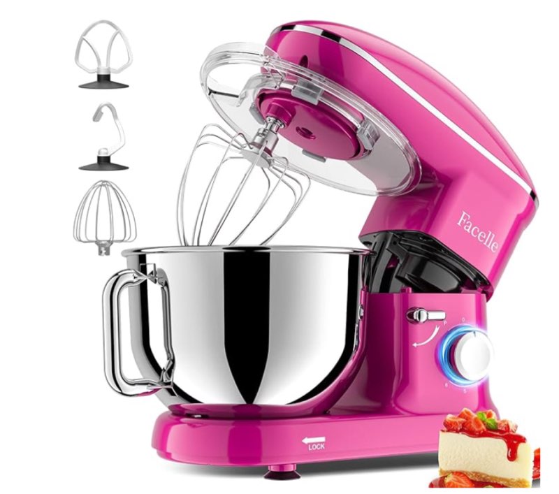 Facelle Professional 660W 6.5Qt Stand Mixer 6+P Speeds Electric Dough Mixer Color/Finish: Purple