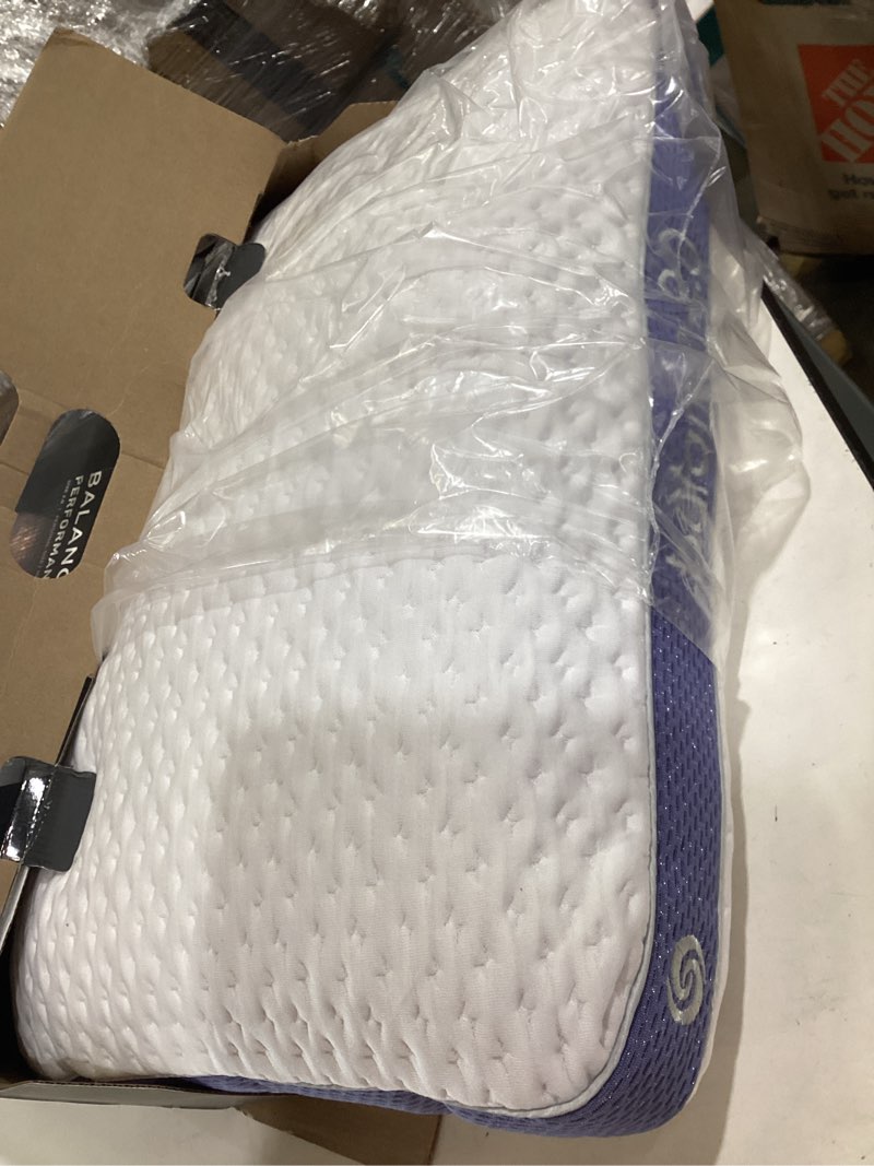 Condition photo showing As Is for bedgear balance performance pillow – 2.0 - moisture wicking bed pillow for all sleep positions - medium firmness bed pillow - washable removable cover – 20" w x 26" l x 5.75" h hourglass pattern size 2.0