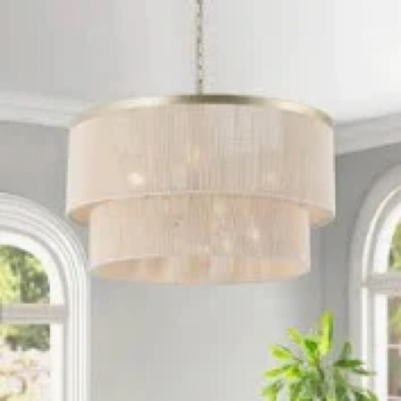 24" 6-light dimmable drum chandelier