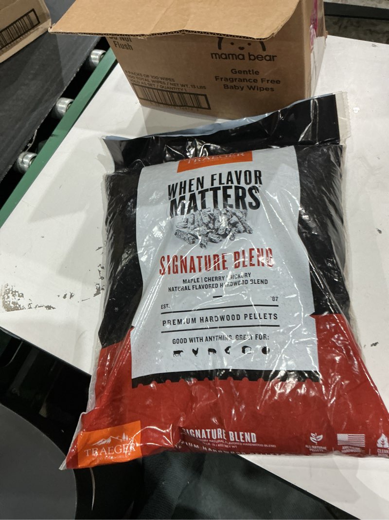 Condition photo showing New/Like New for traeger grills signature blend 100% all-natural wood pellets for smokers and pellet grills, bbq, bake, roast, 18 lb. bag 18lb signature blend