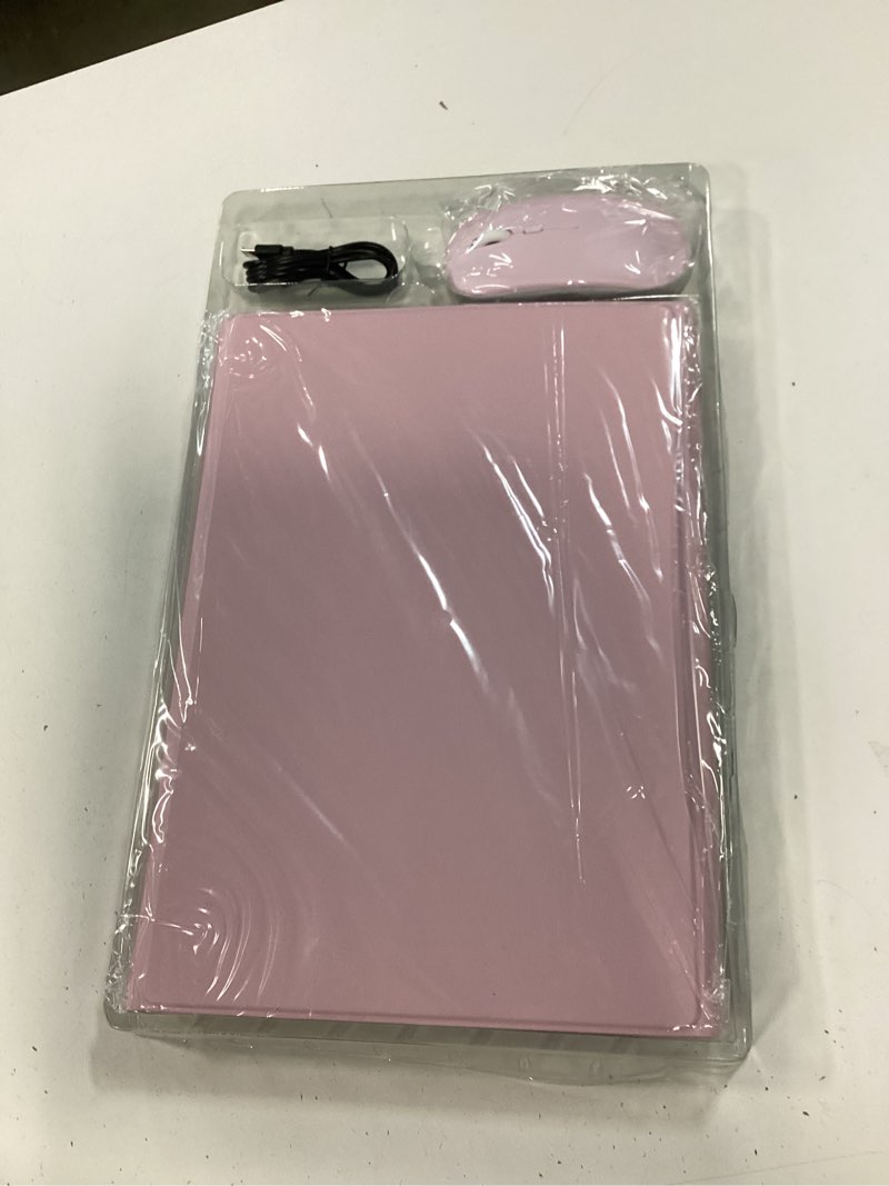 Condition photo showing New/Like New for case keyboard for samsung galaxy tab s10+ plus / s9 fe+ plus / s9+ plus / s8+ plus / s7 fe / s7+ plus 12.4 inch - 7 color rainbow backlit magnetic keyboard with s pen holder with mouse - pink 12.4 inch-s10+/s9fe+/s9+/s8+/s7+ pink