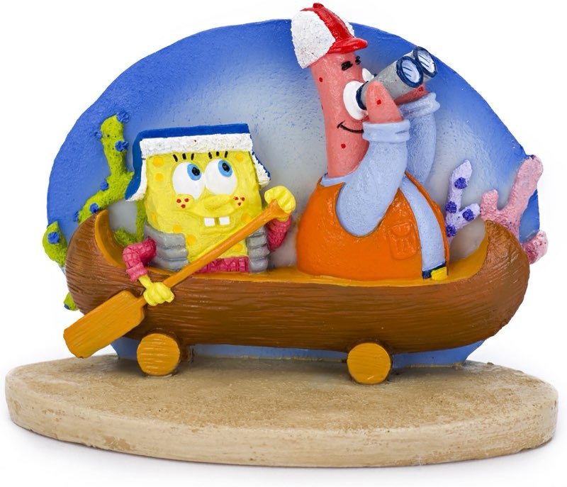 Penn-Plax SpongeBob & Patrick On Canoe Aquarium Ornament