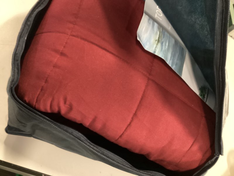 Condition photo showing New/Like New for Topcee Weighted Blanket for Adults (20 lbs, 60" x 80") Queen Size Soft Cooling Heavy Blanket Sleeping, Apply to 190-210 lbs Body, Thick Breathable Blanket with Glass Bead, Easy Care 08-burgundy 60"×80"-20lbs