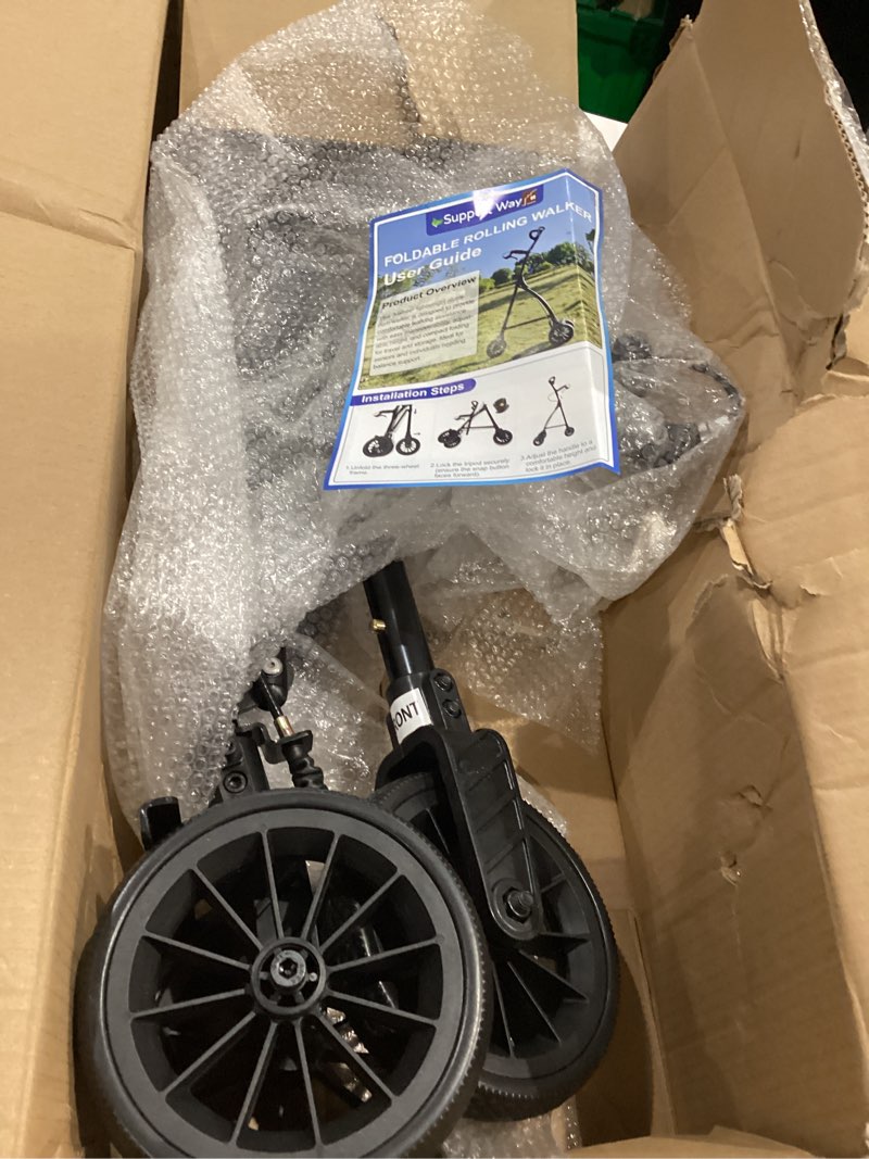 Condition photo showing Good Condition for 3-Wheel Rollator Walker with Hand Brake for Seniors, Lightweight Aluminum Frame, Compact Foldable Design for Stability & Balance, One-Handed Walking Aid