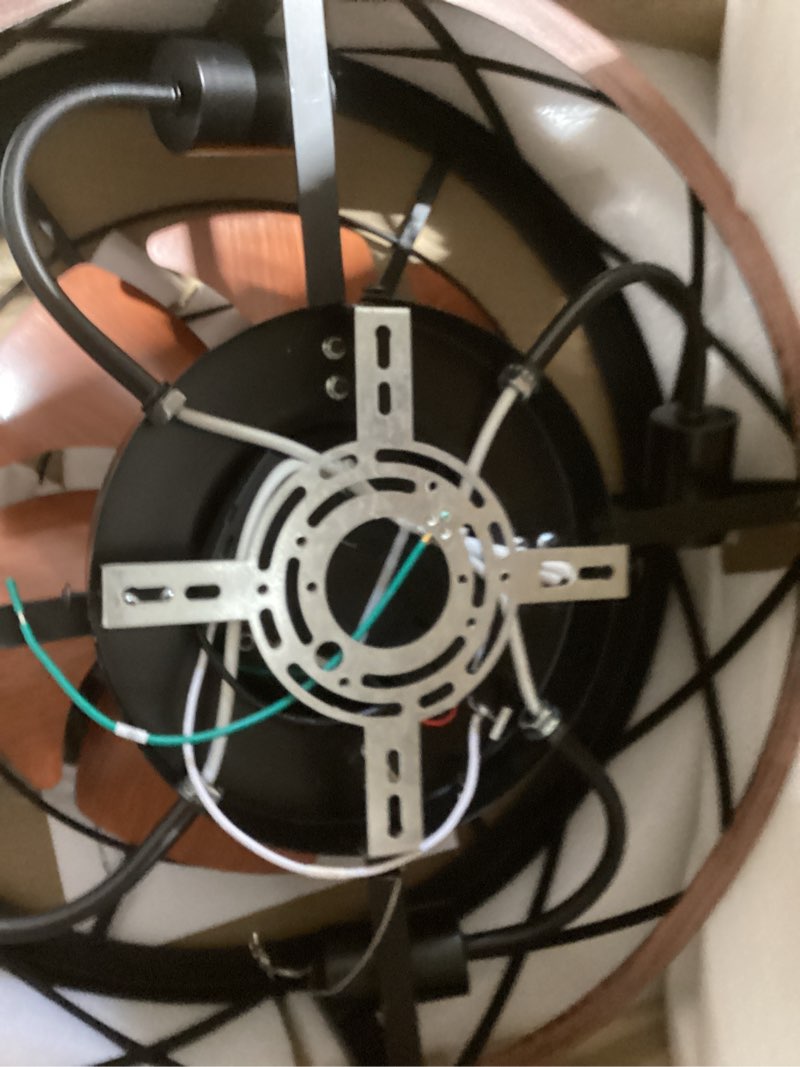 AQUBT 19'' Caged Ceiling Fans with Lights and Remote, Fandelier Ceiling Fan with Light, 6 Speeds and