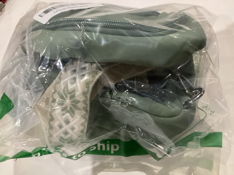 Condition photo showing As Is for Sling Bag for Women, Anti-Theft RFID Crossbody Bag Nylon Sling Purse for Travel, Puffy Small backpack for Daily Hiking Sports Green