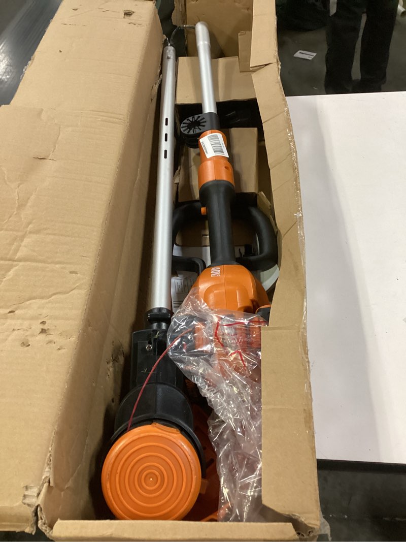 Condition photo showing Good Condition for Worx WG183 40V 13" Cordless String Trimmer (Batteries & Charger Included), Black and Orange 2 20V Batteries + Charger Included