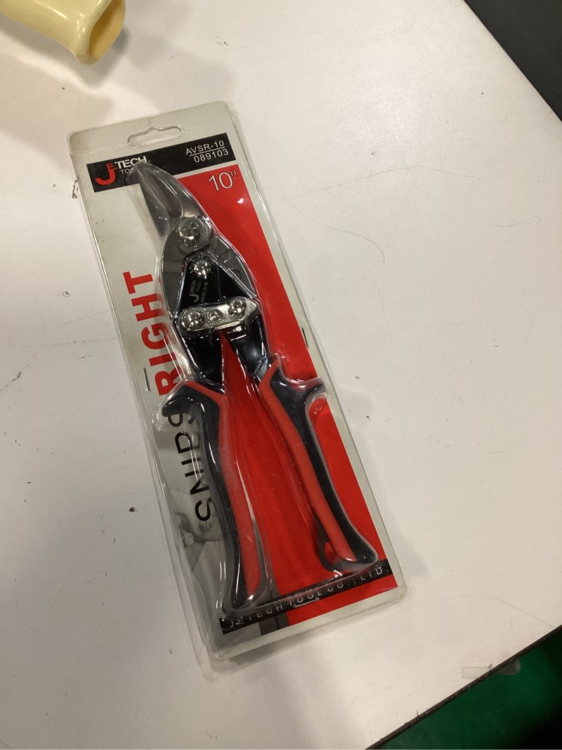 Condition photo showing New/Like New for Jetech 10 inch Aviation Snips - Right Angled Professional Offset Snippers with Compound Action Cutting Shears from Forged Blade and Safety Latch