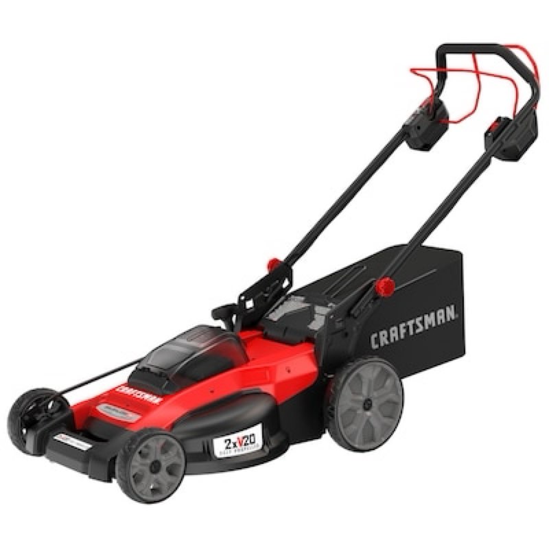 craftsman v20 20-volt, 20-in self propelled battery walk mower with (2) 5 ah battery included