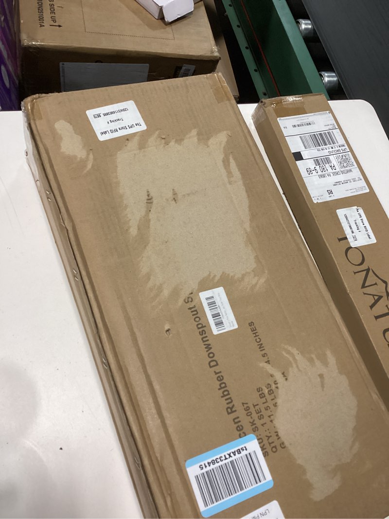 Condition photo showing New/Like New for 2 Pack Rubber Downspout Splash Block Rain Gutter Down Spout Drain Trays Gray Gray 2