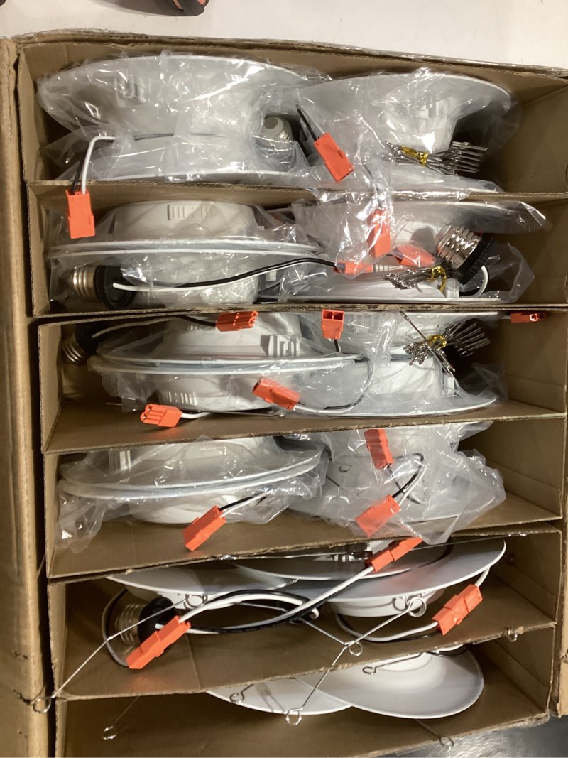 Condition photo showing As Is for Amico 24 Pack 5/6 inch 5CCT LED Recessed Lighting, Dimmable, 12.5W=100W, 950LM, 2700K/3000K/4000K/5000K/6000K Selectable, Retrofit Can Lights with Baffle Trim, IC Rated - ETL & FCC, White White 6 Inch