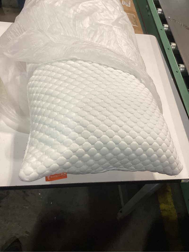 Condition photo showing Good Condition for (Similar)Cosy House Collection Luxury Rayon Derived from Bamboo Shredded Memory Foam Pillow - Adjustable & Removable Fill - Cool & Breathable Cover with Zipper for Side, Back, & Stomach Sleepers (King) White King (Pack of 1)