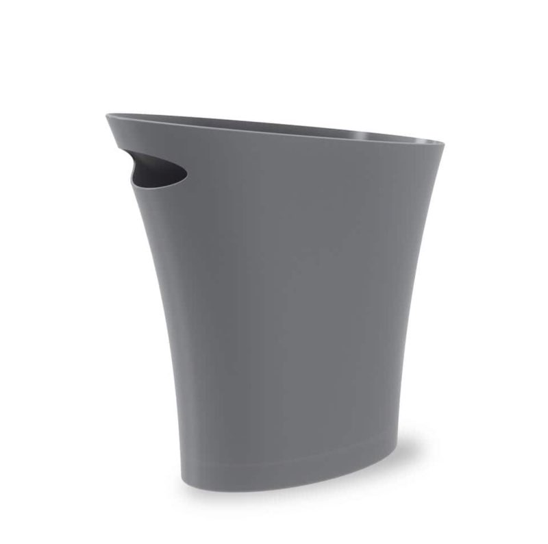 Umbra 2 gal Skinny Polypropylene Open Top Bathroom Garbage Trash Can  Charcoal