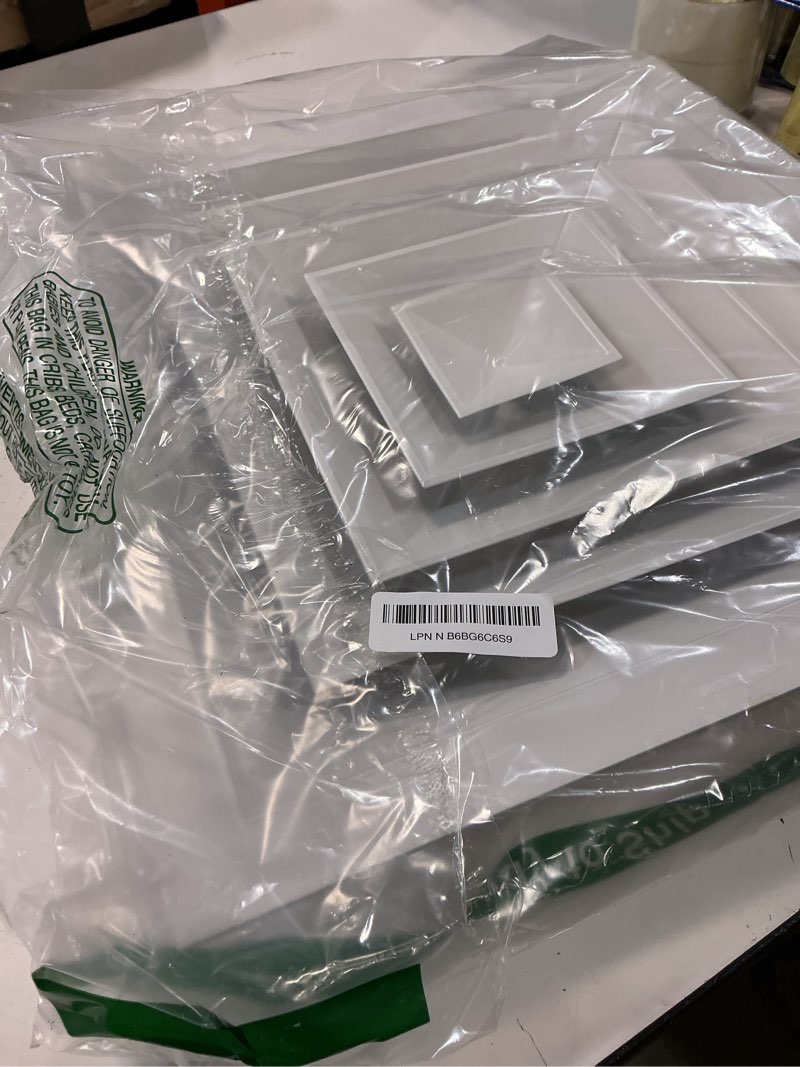 Condition photo showing Good Condition for patikil 11" x 11" square ceiling diffuser,aluminum square vent cover hvac ceiling diffuser for hvac system horizontal flow duct industrial home office,white, 14" x 14" ducting opening size 11 x 11 inch