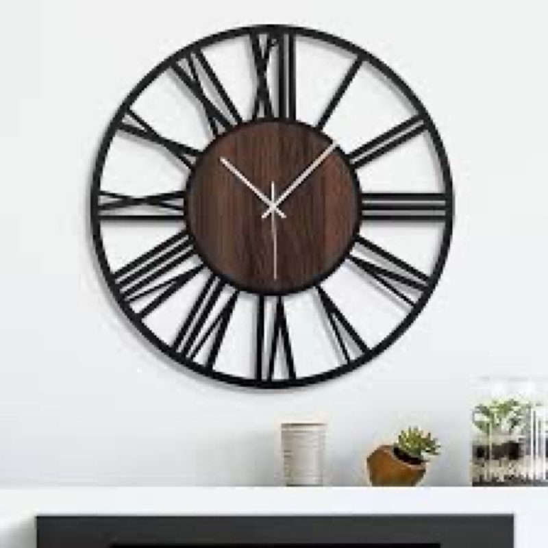 Mee 2ou 24 Inch Large Metal Wall Clock with Voice and Light Sensor Night Light, Glow in The Dark Non