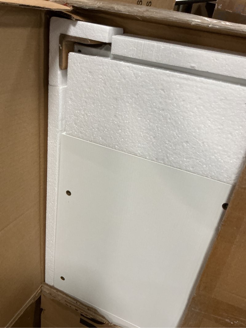 Condition photo showing Good Condition for Huuger Computer Desk, 63 Inch Office Desk, Gaming Desk with Storage, Writing Desk Work Desk for Home Office, Study, Modern Simple Desk, Large Legroom, Metal Frame, White White 63inch