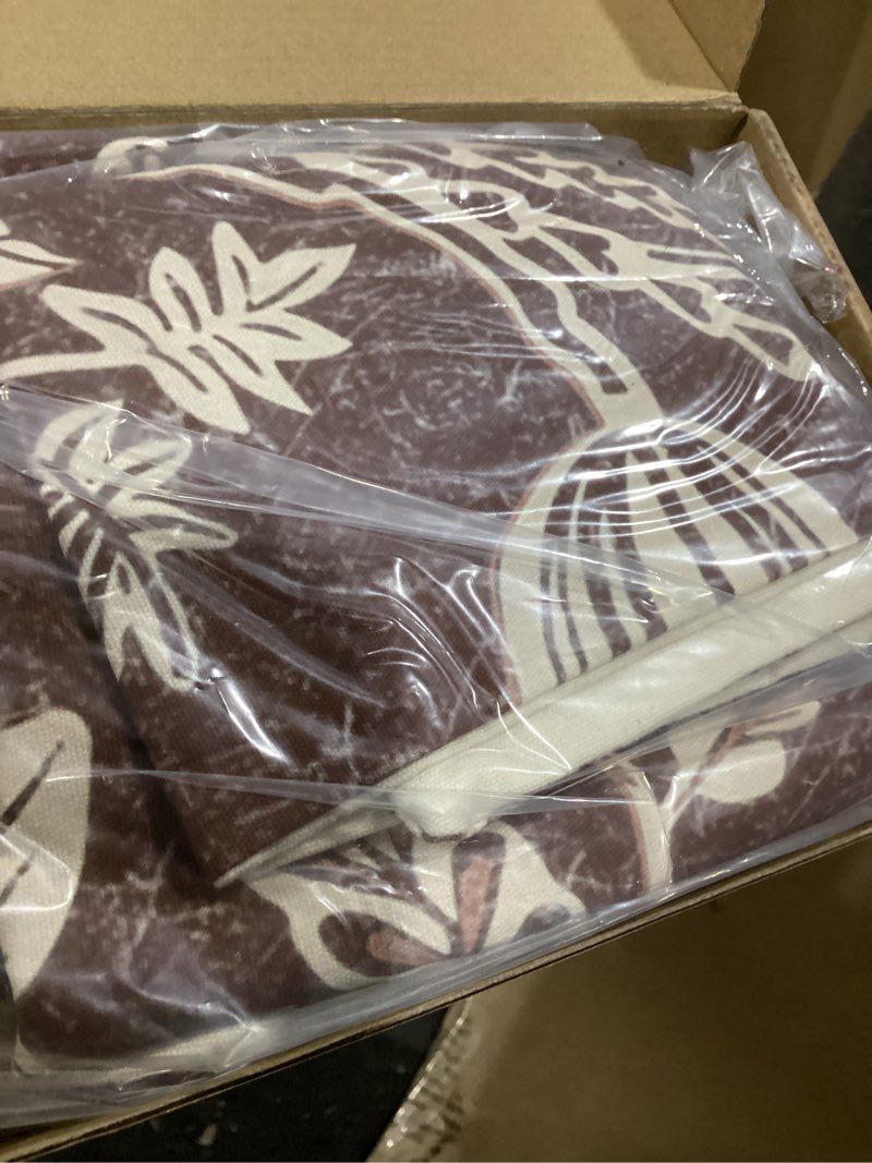 Condition photo showing Good Condition for Brown Floral Pillow Covers 18x18?Vintage Chocolate Decorative Pillow Boho Patterned Covers Neutral Modern Farmhouse Cushions Cotton Accent Covers - Sofa Bed Living Room couch Pillowcases Set of 2 Chocolate Brown 18" x 18" (Pack of 2)