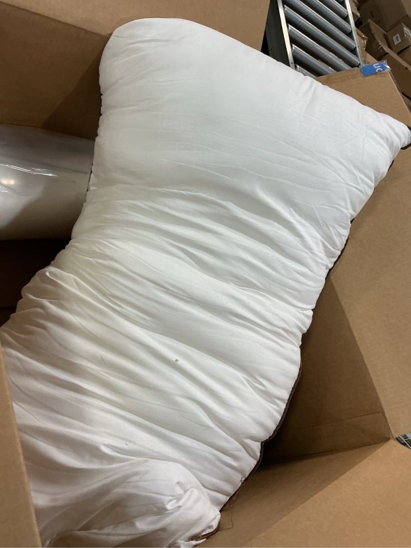 Condition photo showing As Is for Pacific Coast Goose Feather and Down Bed Pillows Standard Size Set of 2, Hotel Pillow for Sleeping, Downproof, Soft, Fluffy, 100% Cotton Shell Standard (Pack of 2)