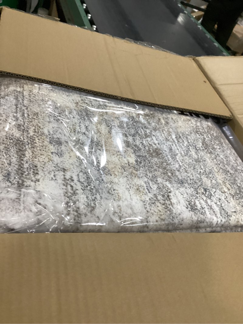 Condition photo showing Good Condition for 2X6 Washable Runner Rug for Hallway: Soft Neutral Modern Abstract Area Rug - Non-Slip Low Pile Long Throw Indoor Carpet for Kitchen Entryway Kitchen Bedroom Laundry Bathroom- Blue Grey Blue Grey 2' x 6' (Runner)