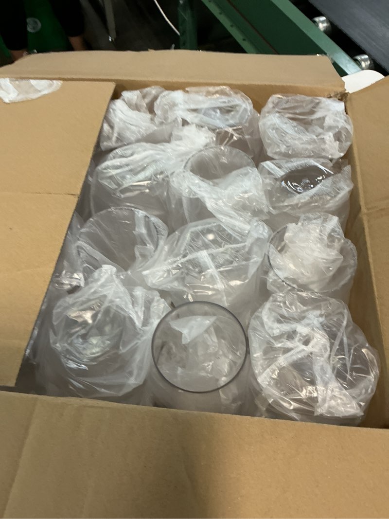 Condition photo showing New/Like New for diamond plastic wine glasses,40 pack unbreakable whiskey cocktail wine champagne glasses,12 ounce durable disposable cups gold rim for parties, weddings, birthdays (40pack 12oz d6 transparent)