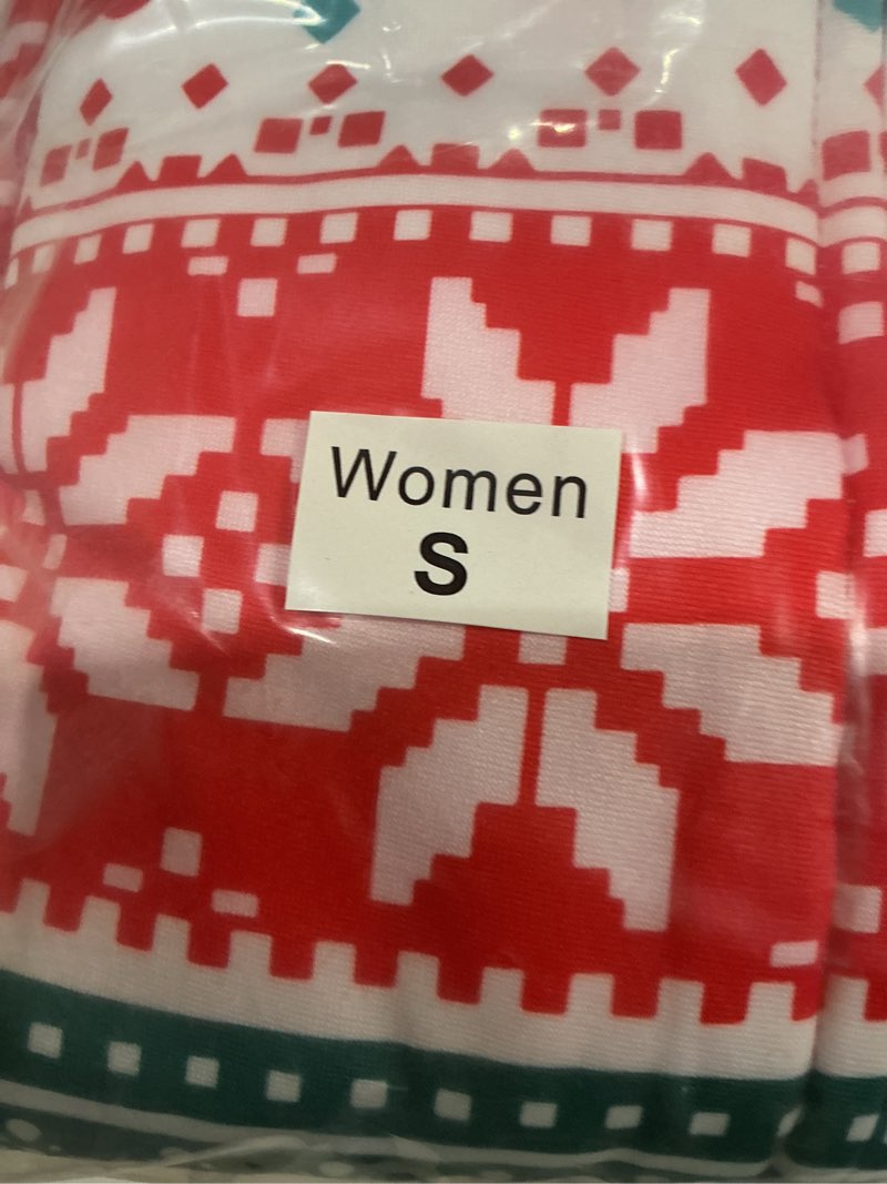 Condition photo showing New/Like New for ANGELGGH Family Matching Christmas Onesie Pajamas, Vacation Cute Printed One Piece Pajamas, Xmas Hooded Holiday Sleepwear Men Small Green Elf Hat