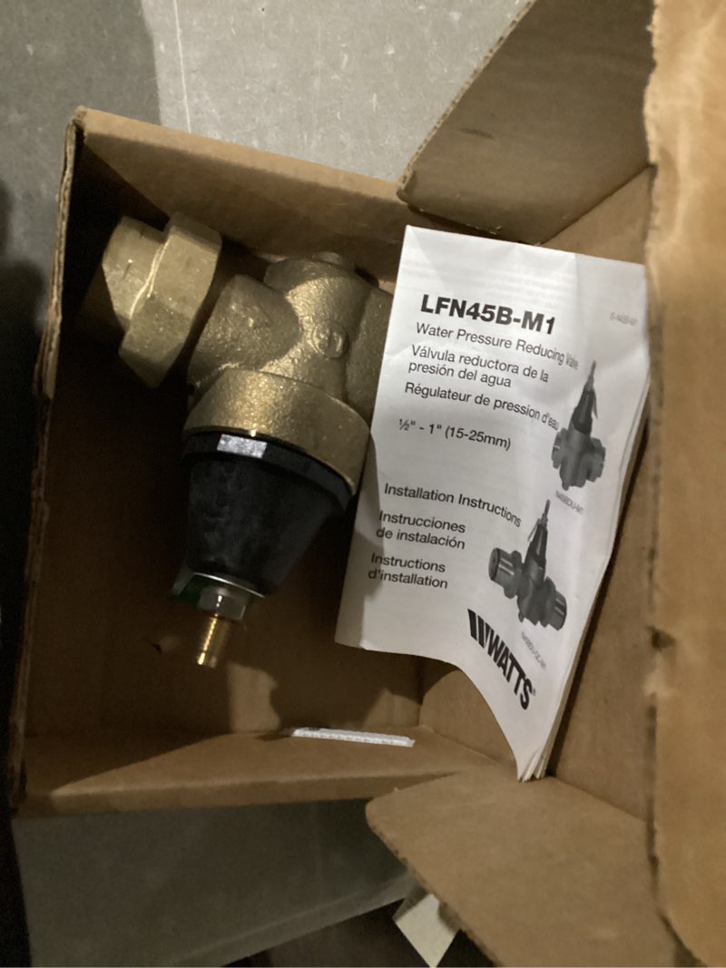 Condition photo showing New/Like New for watts 1-in mnpt copper pressure reducing valve