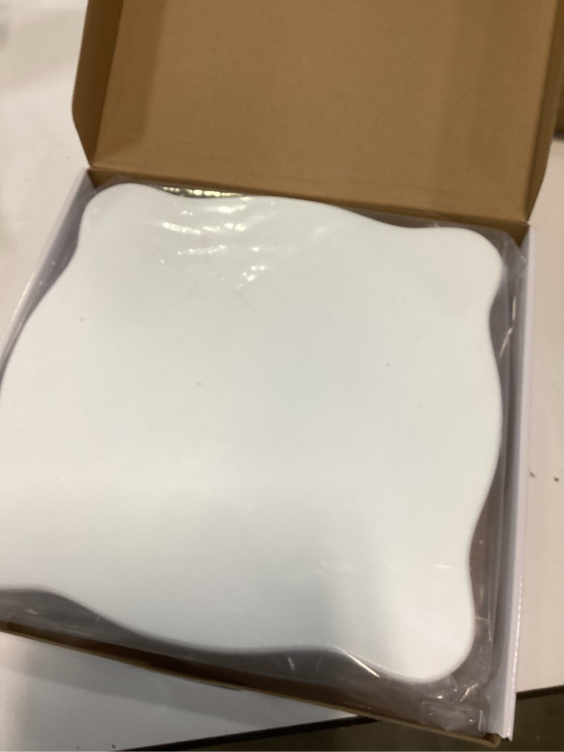 Condition photo showing New/Like New for (the shape is different )glossy white sturdy acrylic serving tray with handles-12x12inch-serving coffee,appetizer,breakfast,butler-kitchen countertop -cosmetics organizer-vanity table tray-ottoman tray-decorative 12\" x 12\" x 2\" glossy white