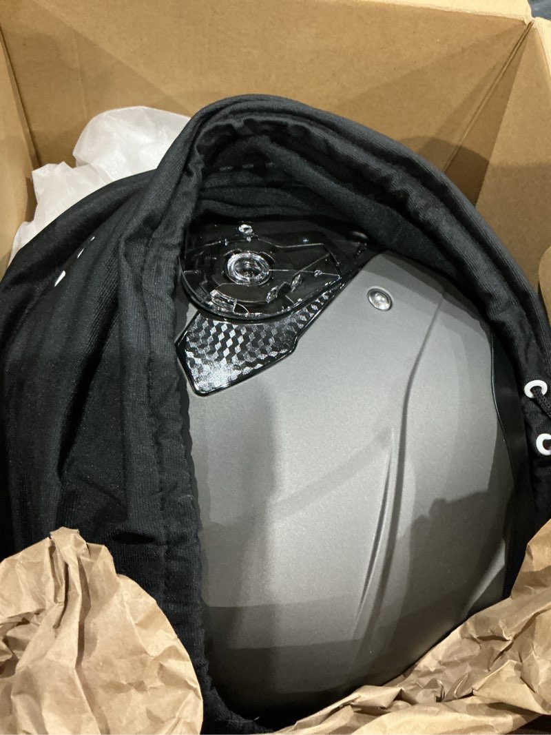 Condition photo showing As Is for motorcycle helmets for adults, open face motorcycle helmet with dual visor, casco para moto dot certified, atv dirt bike snowmobile motocross helmet for men women, quick release strap, ap-836 matte grey xl(61-62 cm / 24.02-24.41 in)