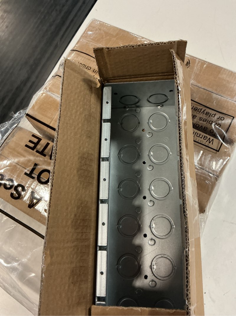 Condition photo showing New/Like New for fumete 4 pcs 6-gang electrical box metal electrical box masonry 2.5 inch deep 95.3 cu in multi device switch square alloy steel wall embedded for multiple wiring configurations