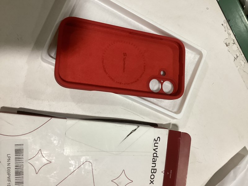 Condition photo showing New/Like New for magnetic for iphone 16 case, compatible with magsafe, [screen protector + full camera protection], silicone shockproof anti-scratch protective phone case for iphone 16 6.1", deep red deep red iphone 16
