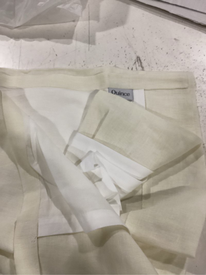 Condition photo showing Good Condition for quince european linen curtain - single panel 48x96 ivory