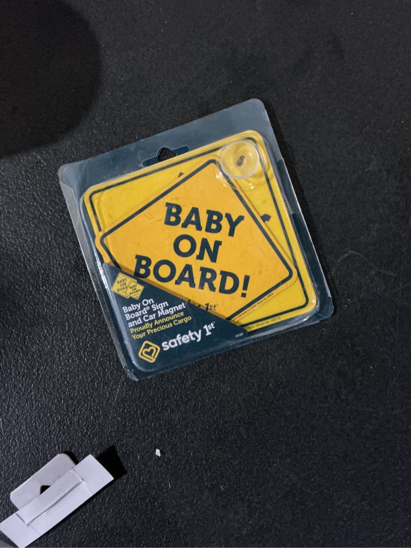Condition photo showing Good Condition for safety 1st baby on board automotive sign and magnet, yellow