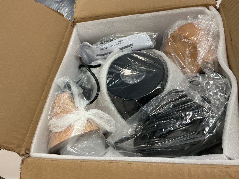 Condition photo showing Good Condition for set of 2,modern plug in pendant light,haning light with 16.4ft cord, on/off switch,hanging light with plug in,solid wood,matte black black*2 pack