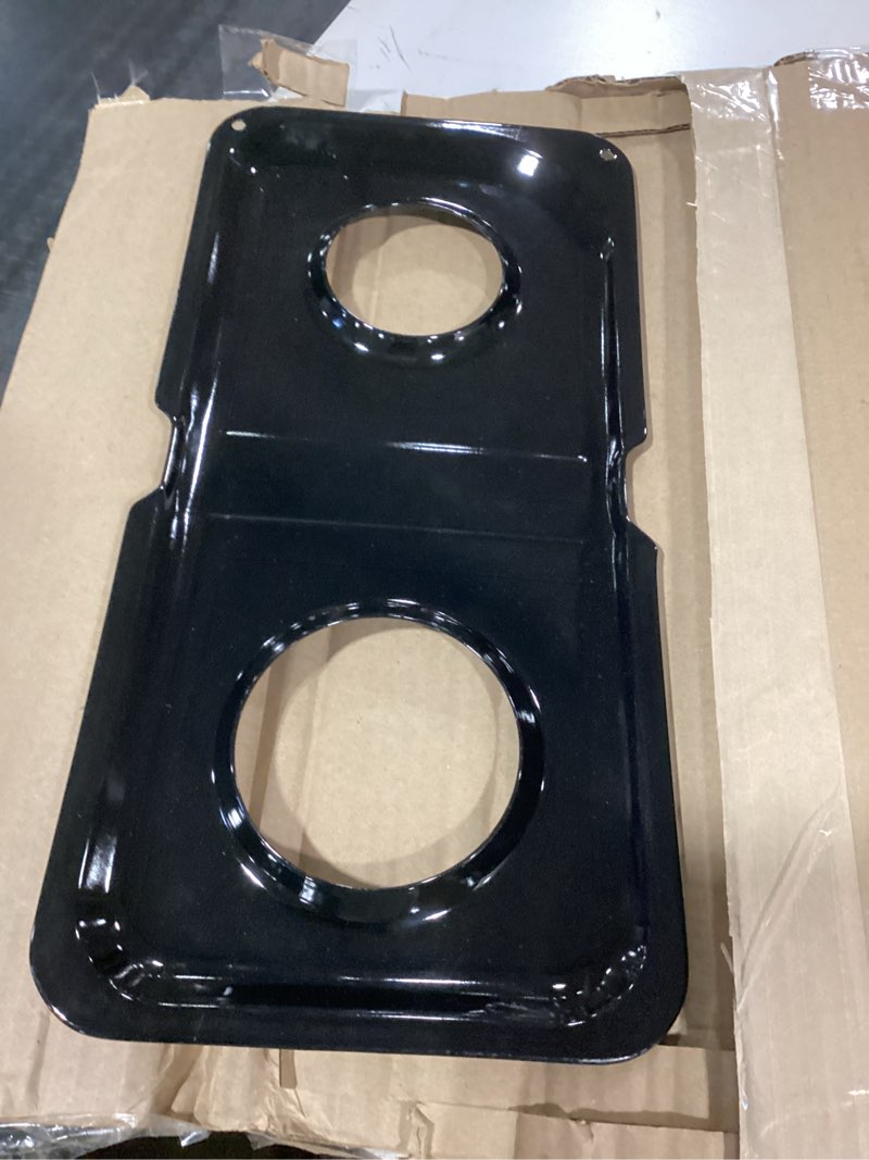 Condition photo showing Good Condition for GE WB34K10009 Genuine OEM Porcelain Double Drip Pan (Black) for GE Gas Ranges