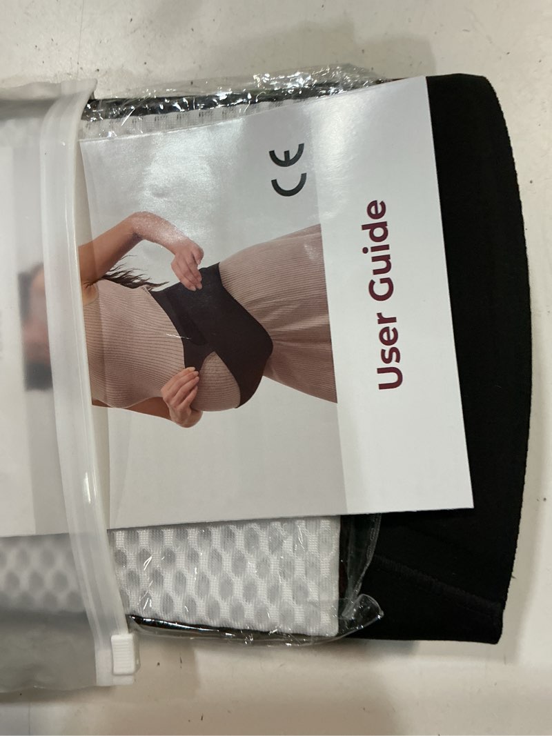 Condition photo showing New/Like New for momcozy belly bands for pregnant women, one-piece & portable pregnancy belly band with ergonest back support & breathable fabric – adjustable maternity belt for small/round/high-carrying belly black medium
