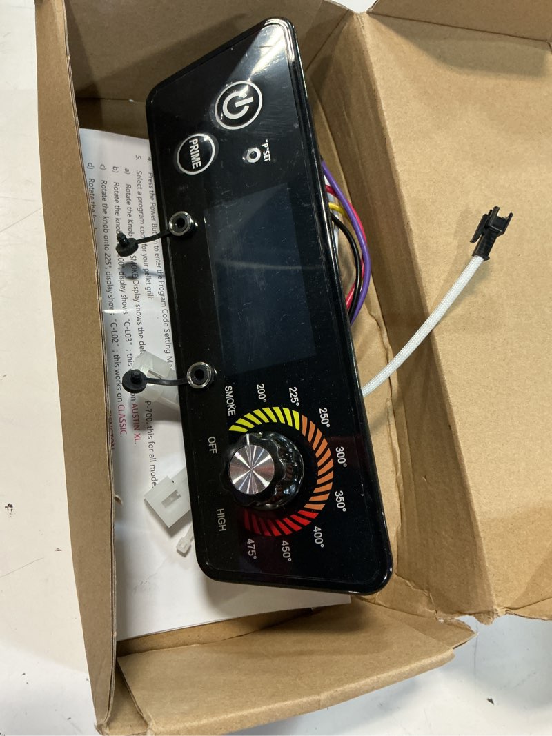 Condition photo showing As Is for digital control board replacement parts for pit boss pellet grill smokers | upgraded w/lcd display, fits pit boss austin xl/tailgater/classic/lexington/whiskey still thermostat controller cat-02-pg control board
