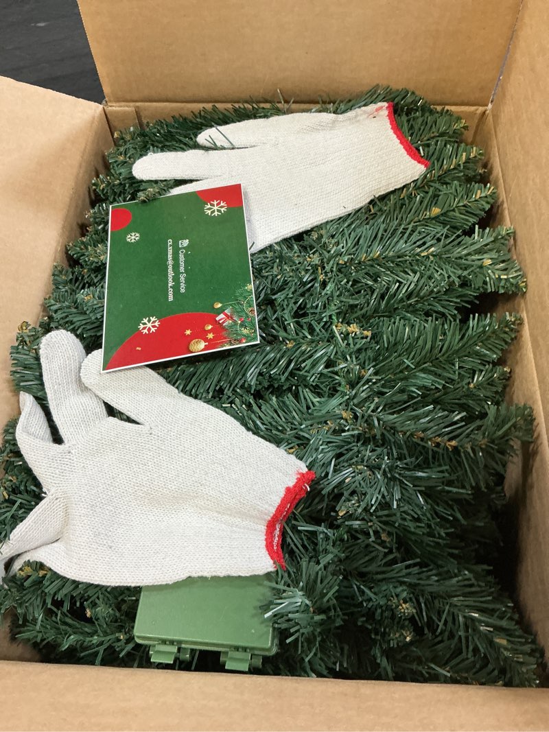 Condition photo showing Good Condition for 2 Pack Pre-lit Christmas Garland, 9FT Battery Operated Garland with 50 LED Lights, Christmas Lighted Garland for Stair Mantle Indoor Outdoor 9FT 2-Pack