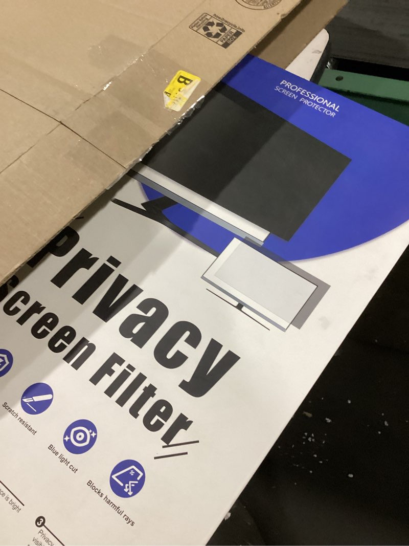 Condition photo showing Good Condition for [2 Pack] 24 Inch Computer Privacy Screen for 16:9 Aspect Ratio Widescreen Monitor, Eye Protection Anti Glare Blue Light Computer Monitor Privacy Filter, Removable Anti-Scratch 24in Protector Film 2 Pack 24 Inch (16:9 Aspect) Black for monitor