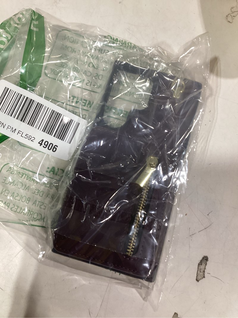 Condition photo showing Good Condition for Phone Case for Samsung Galaxy S23 Ultra 5G RFID Wallet Cell Cover with Tempered Glass Screen Protector Crossbody Strap Card Holder Slot Stand S23Ultra 23S S 23 23Ultra 6.8 inch Women Men Dark Purple Dark Purple for S23 Ultra