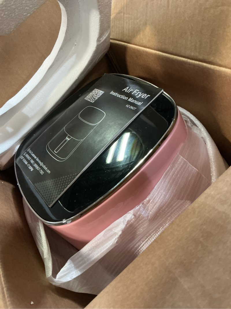 Condition photo showing Good Condition for simple deluxe 12-in-1 air fryer 6.34 qt, digital preset airfryer with visible window, nonstick and dishwasher-safe basket, air fry, roast, bake, dehydrate, fries, 1700w, pink pink-6.34qt 6.34 qt