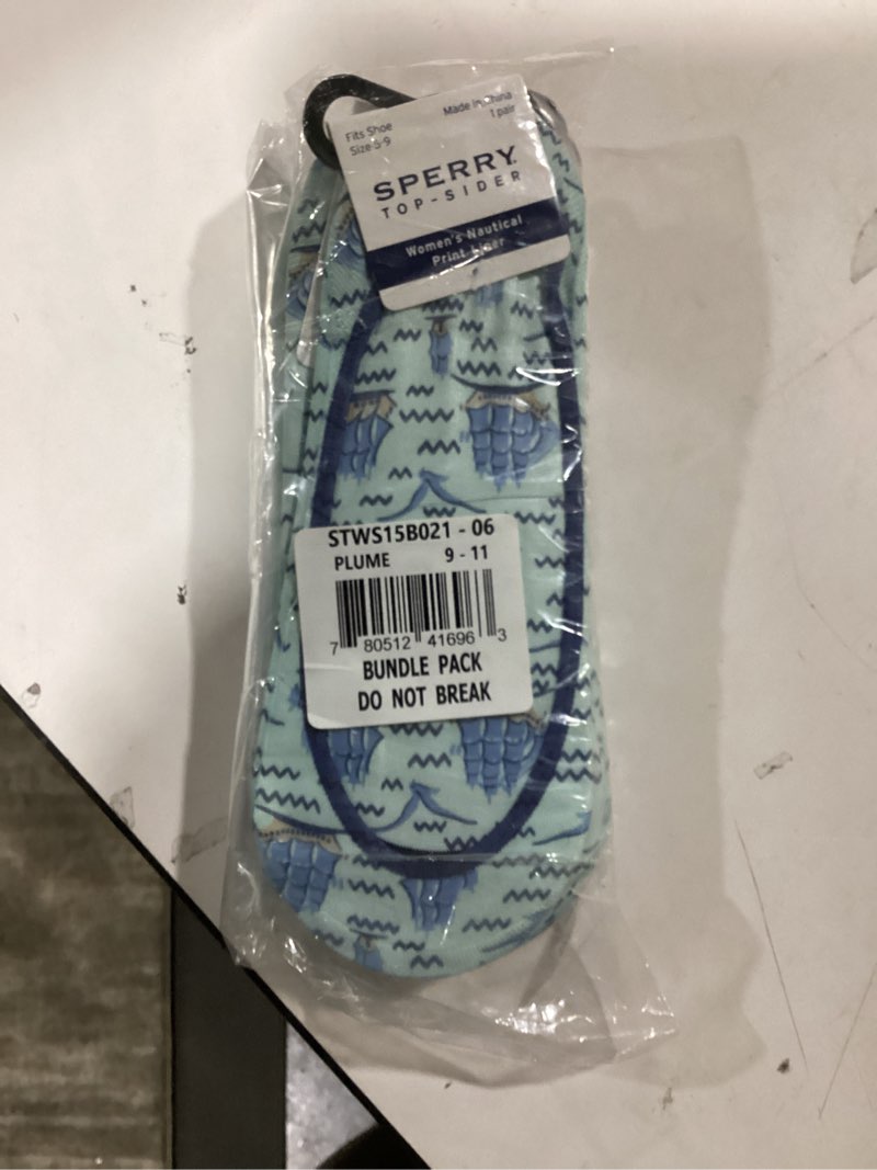 Condition photo showing New/Like New for Sperry Women's Microfiber Liner Sublimated Clipper Ships 6 Pair Pack, Blue, Women's Shoe Size 4-10