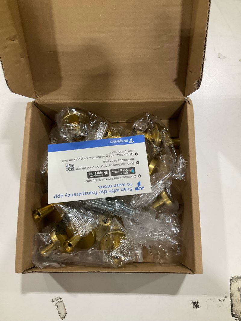 Condition photo showing New/Like New for Ravinte 15 Pack Solid Knobs Kitchen Cabinet Round Pulls Dresser Handles Gold Cupboard Hardware Brushed Brass Door Drawer Knobs 15 Rustic