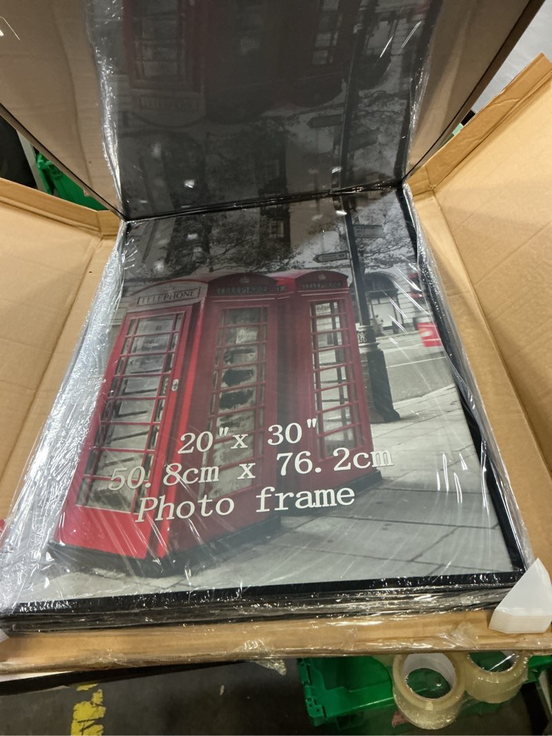 Condition photo showing Good Condition for lavezee 20x30 poster frame black, 6 packs lightweight 20 x 30 picture frames for wall mounting, display 30x20 pictures, posters & art prints vertically or horizontally