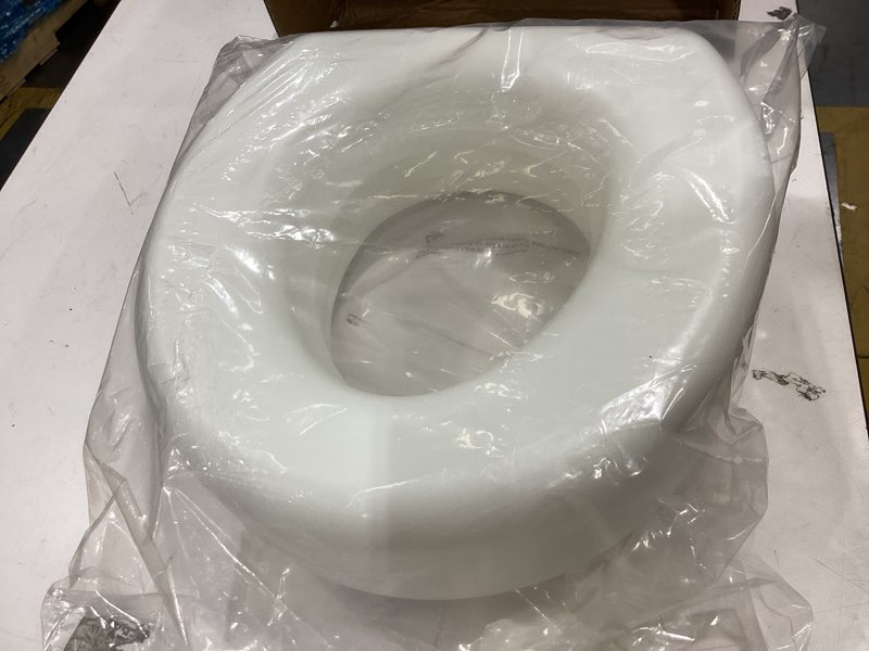 Condition photo showing New/Like New for healthsmart enhanced comfort 5" raised (round) toilet seat risers for seniors 5 slip resistant pads fsa/hsa eligible padded toilet seat elevation 15.7 x 15.2 x 6.1