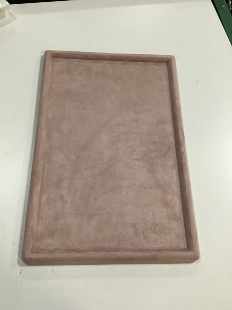 Condition photo showing As Is for Yew & Tulip Natural Pink Marble Vanity Tray, Nature Rose Cream Marble Serving Tray for Bathroom, Kitchen, Vanity, Home Decor, Wedding etc. (12" x 8" x 1.2")