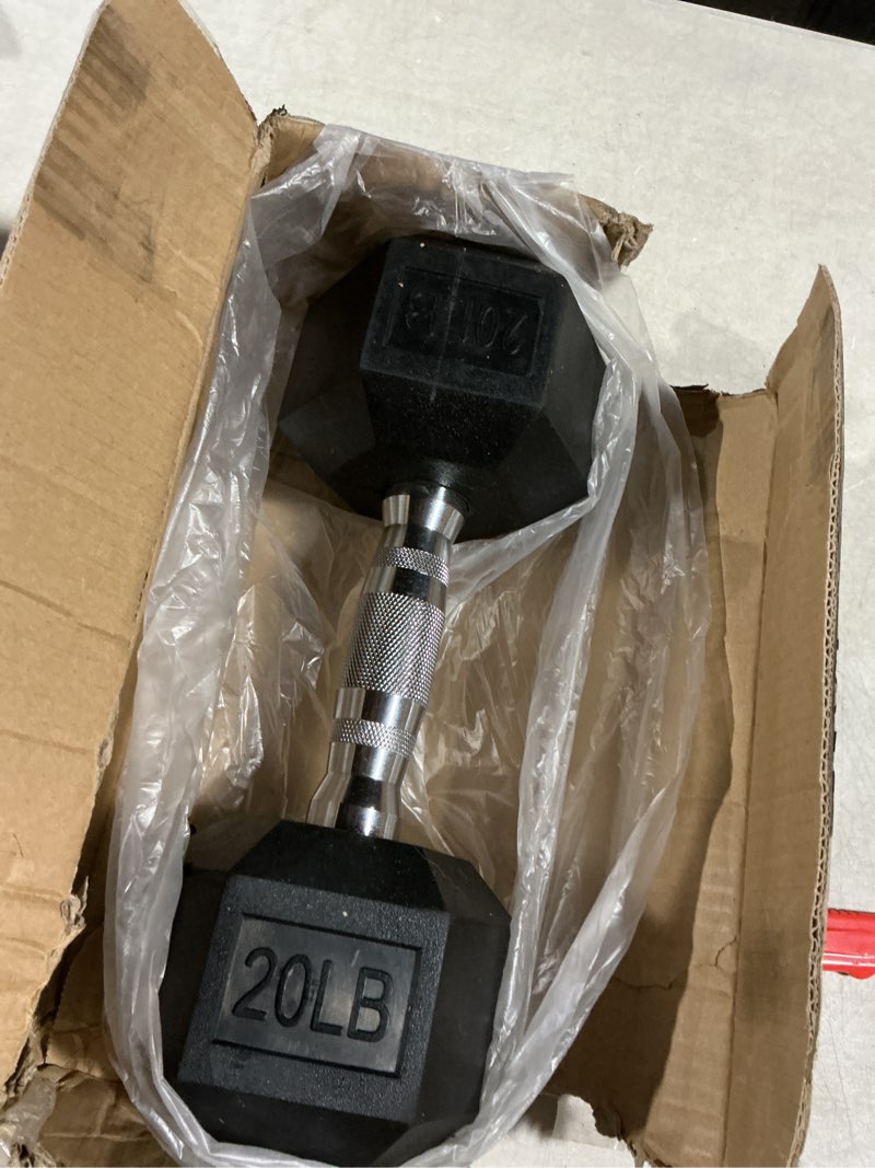 amazon basics rubber hex dumbbell hand weight 20-pounds