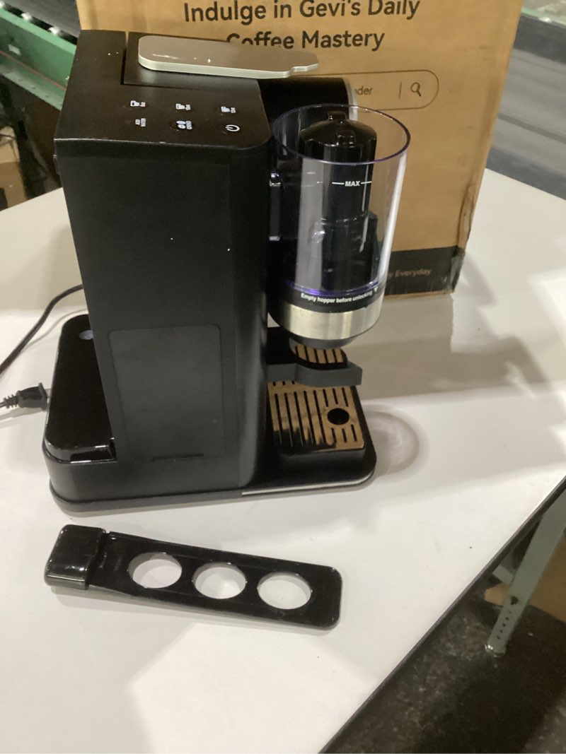Condition photo showing As Is for (2026 upgrade) gevi 20 bar espresso machine with grinder & milk frother, professional coffee maker for home, cappuccino & latte, removable water tank, steam wand, not tested, incomplete